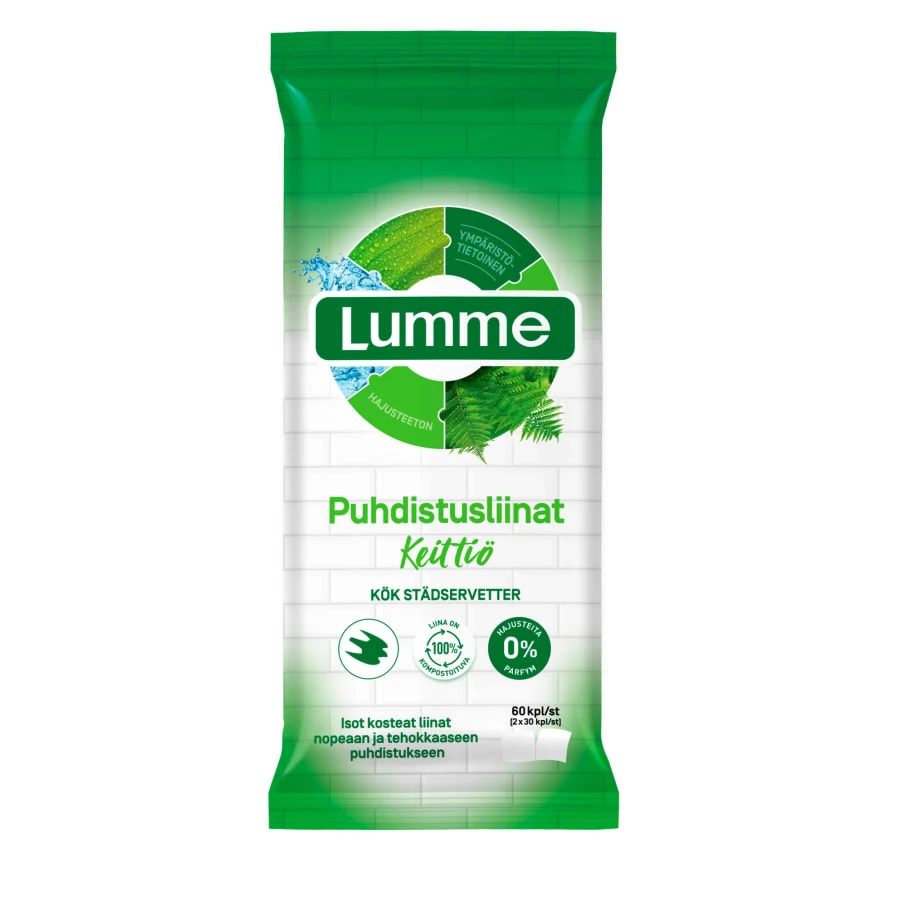 Lumme Keittiö 2x30 Kpl Kosteat Puhdistusliinat 3 Lumme Keittiö 2x30 Kpl Kosteat Puhdistusliinat