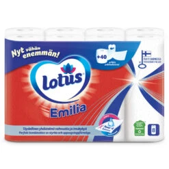 Lotus Emilia 8 Rll Valkoinen Talouspaperi