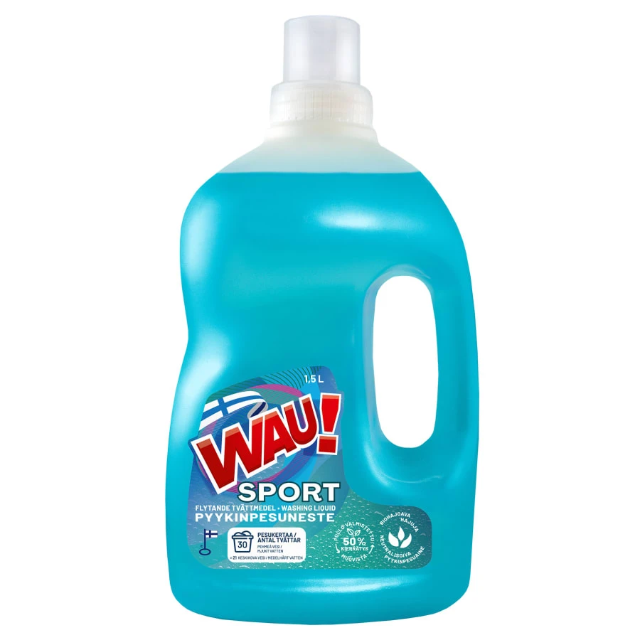 Wau! Sport 1,5 L Pyykinpesuneste 3 Wau! Sport 1,5 L Pyykinpesuneste