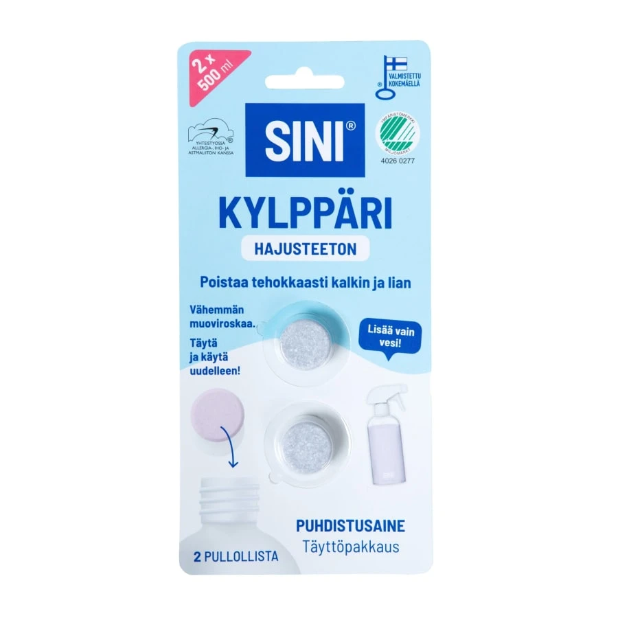 Sini Kylppäri Hajusteeton Puhdistusainetabletti Täyttöpakkaus 3 Sini Kylppäri Hajusteeton Puhdistusainetabletti Täyttöpakkaus