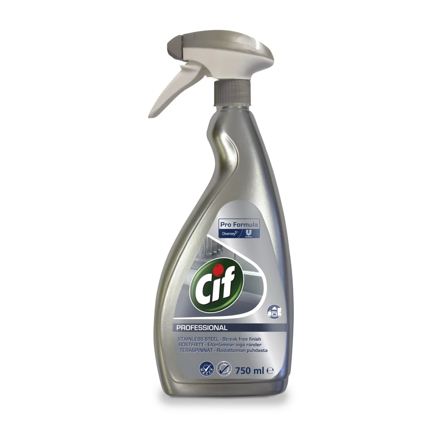Diversey Cif Professional 750 Ml Teräspintojen Hoitoaine 3 Diversey Cif Professional 750 Ml Teräspintojen Hoitoaine