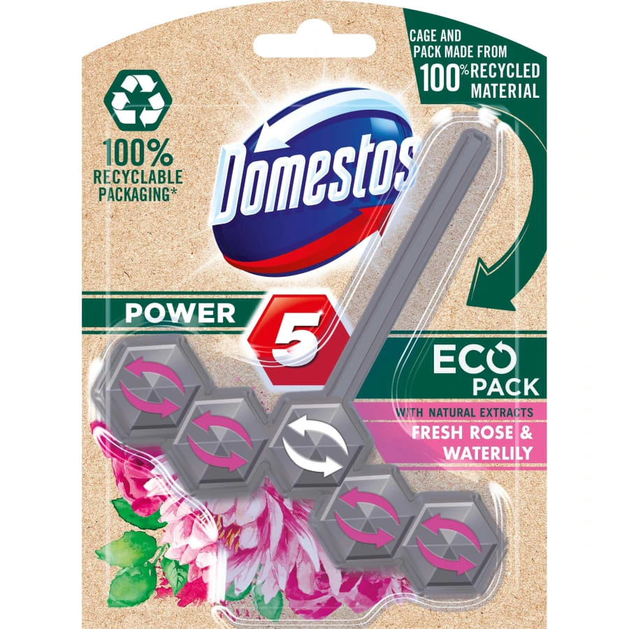 Domestos Power5 Rose & Waterlily WC-raikastin 3 Domestos Power5 Rose & Waterlily WC-raikastin