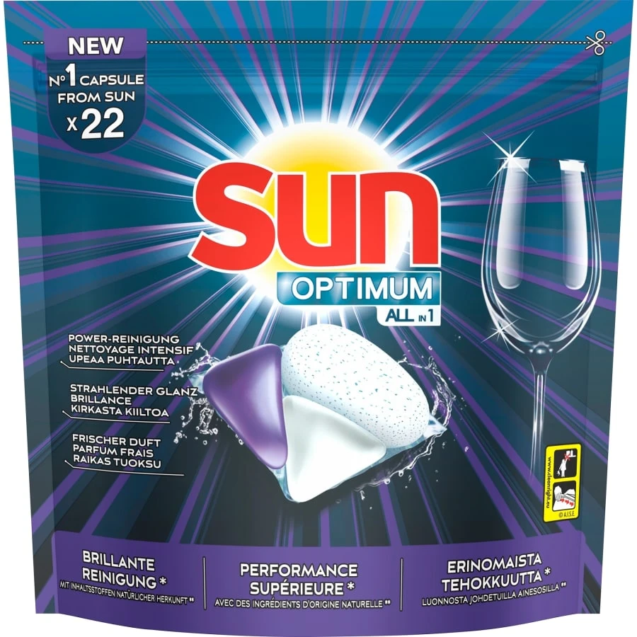 SUN® Sun All-in-1 Optimum Regular 22 Kpl Konetiskikapseli 3 SUN® Sun All-in-1 Optimum Regular 22 Kpl Konetiskikapseli